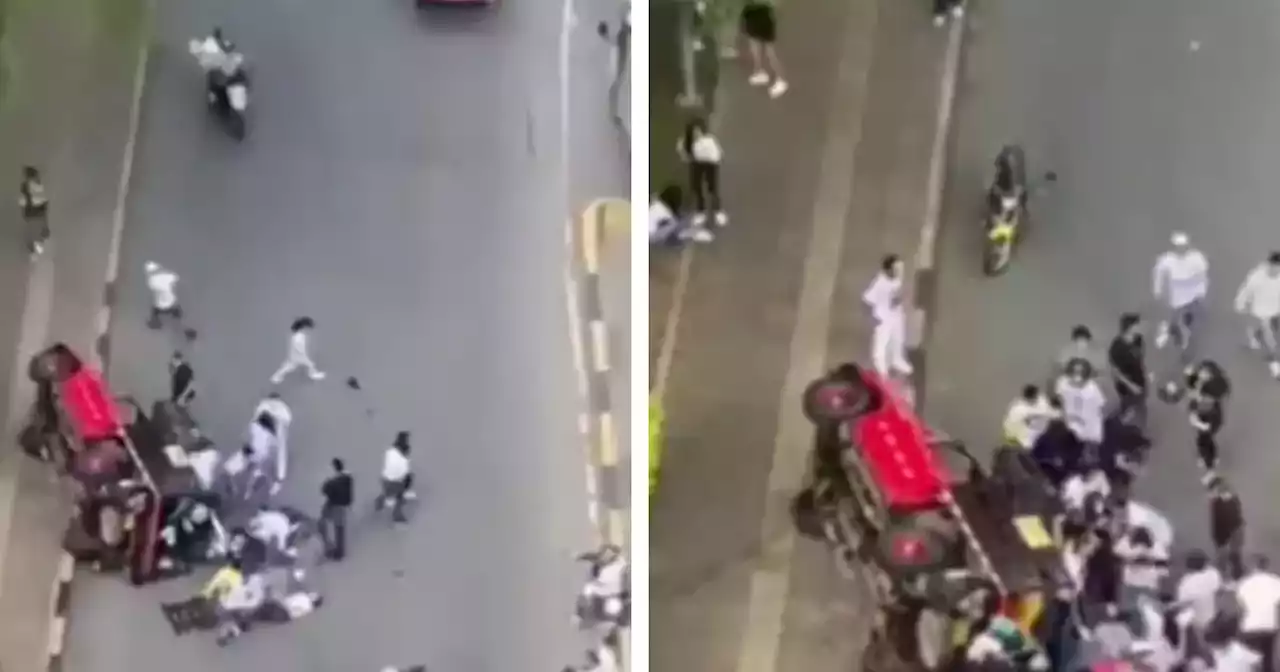 Nueve personas quedaron lesionadas en un accidente en Cali