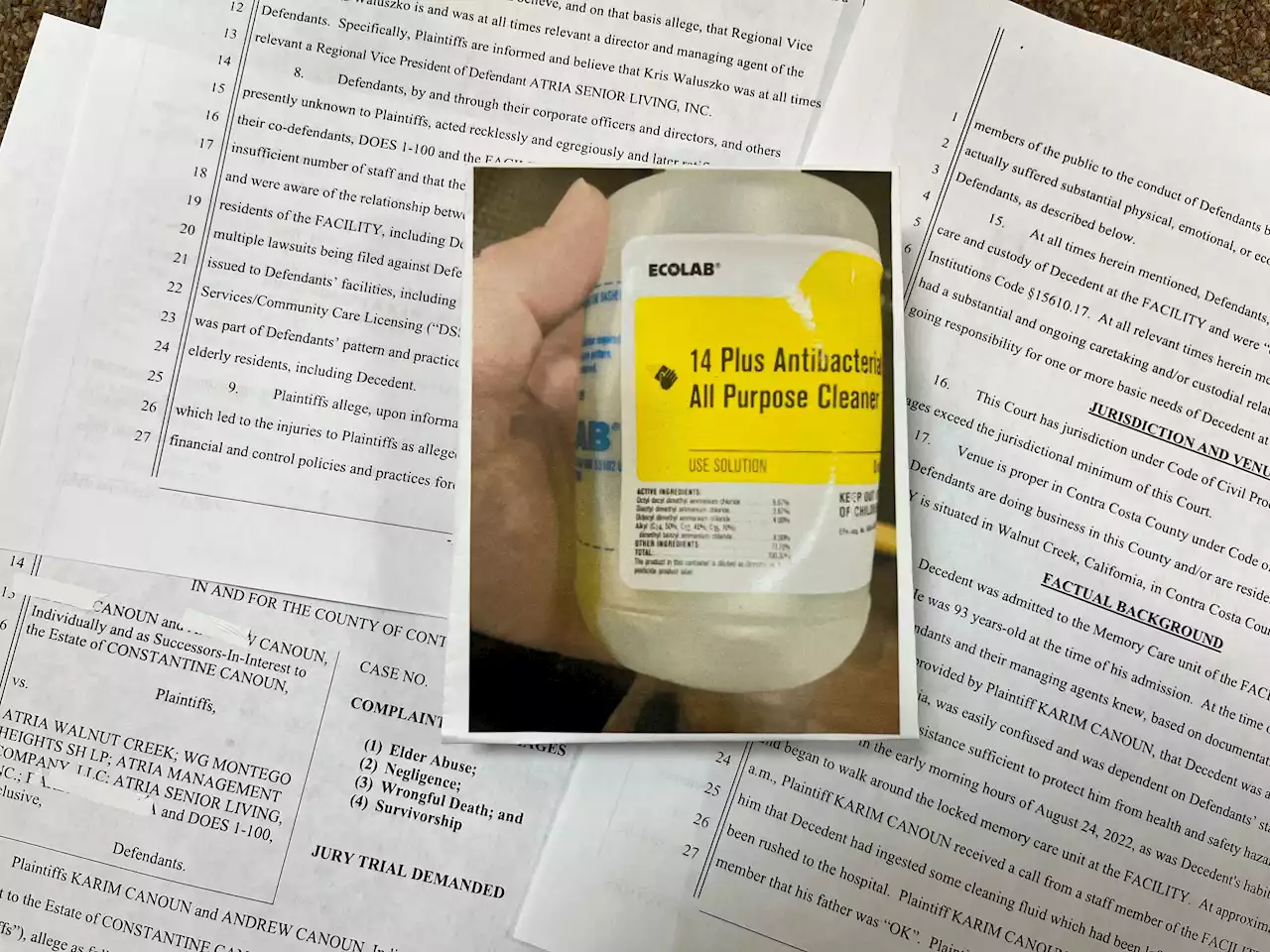 Photo Released of Chemical Bottle in Senior Care Poisoning Lawsuit