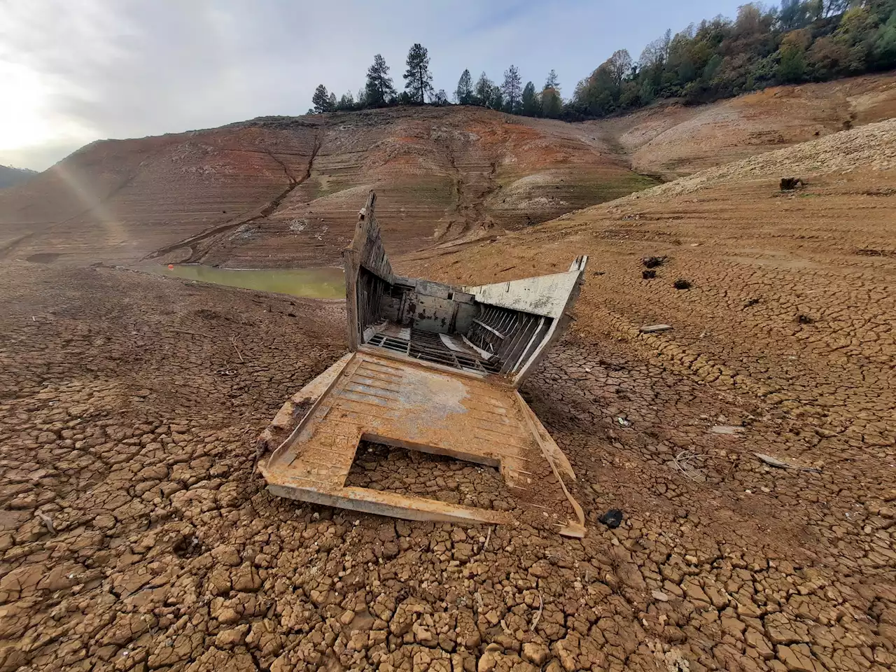 California megadrought reveals long-lost WWII ghost ship on dried lake bed