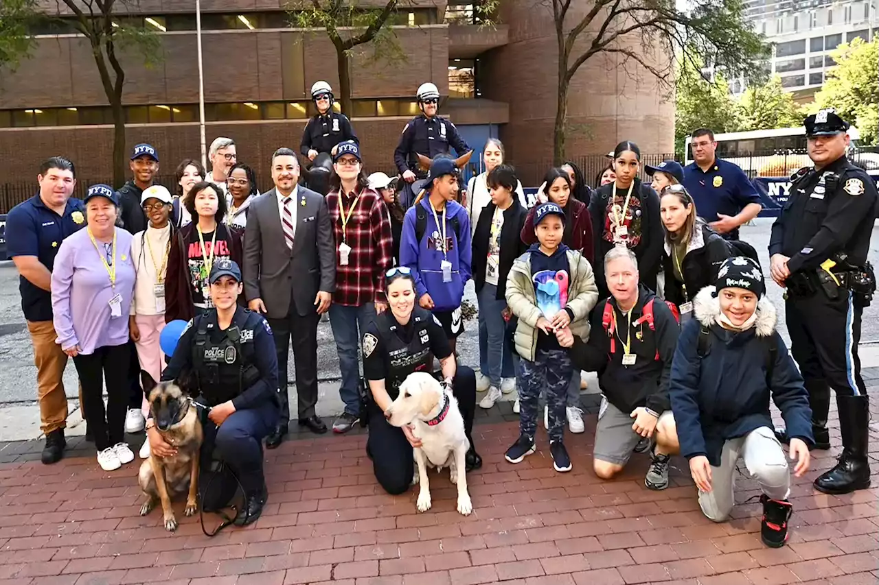 Children battling cancer meet New York’s finest at NYPD headquarters