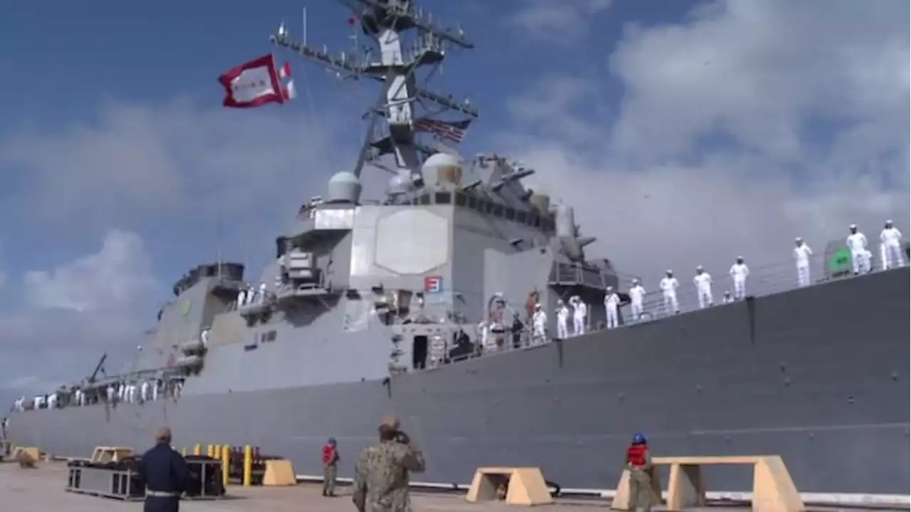 USS The Sullivans departs from Naval Station Mayport Tuesday morning