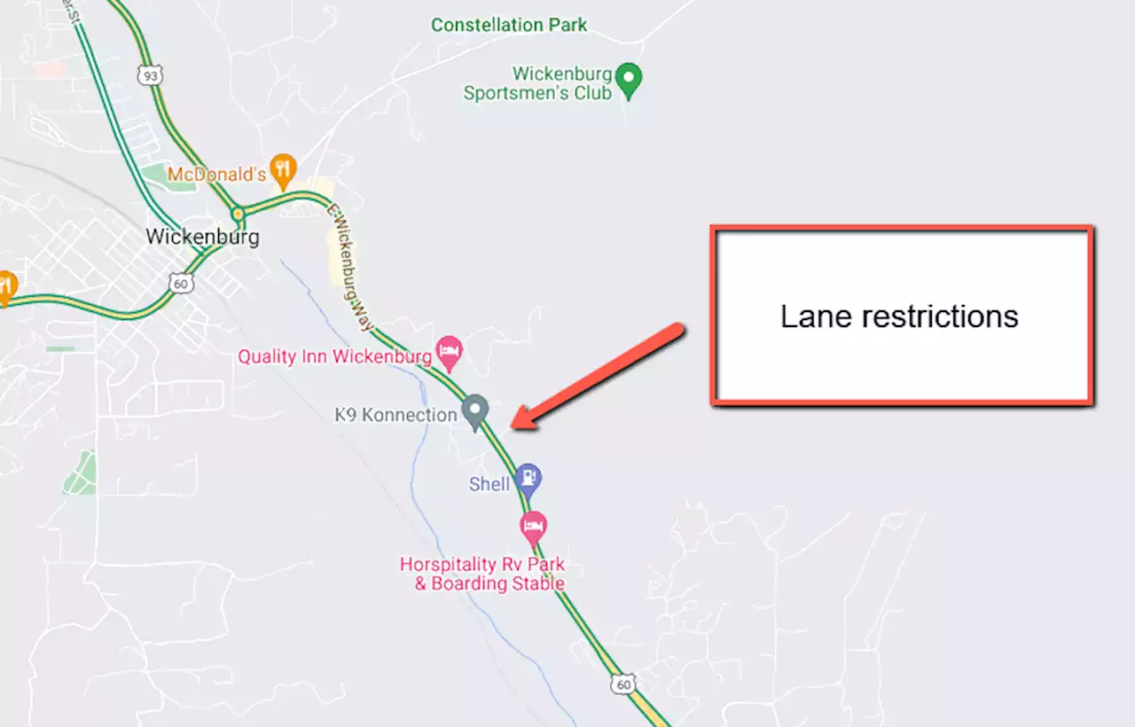 Plan for overnight lane restrictions on US 60 in Wickenburg Oct. 13-14 for utility line installation