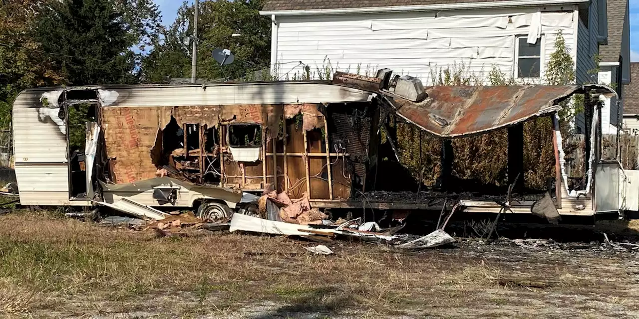 Cleveland neighbors hope burned, abandoned camper can be removed