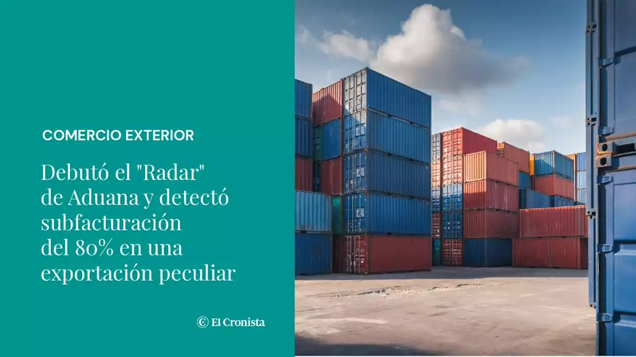 Debut� el 'Radar' de Aduana y detect� subfacturaci�n del 80% en una exportaci�n peculiar