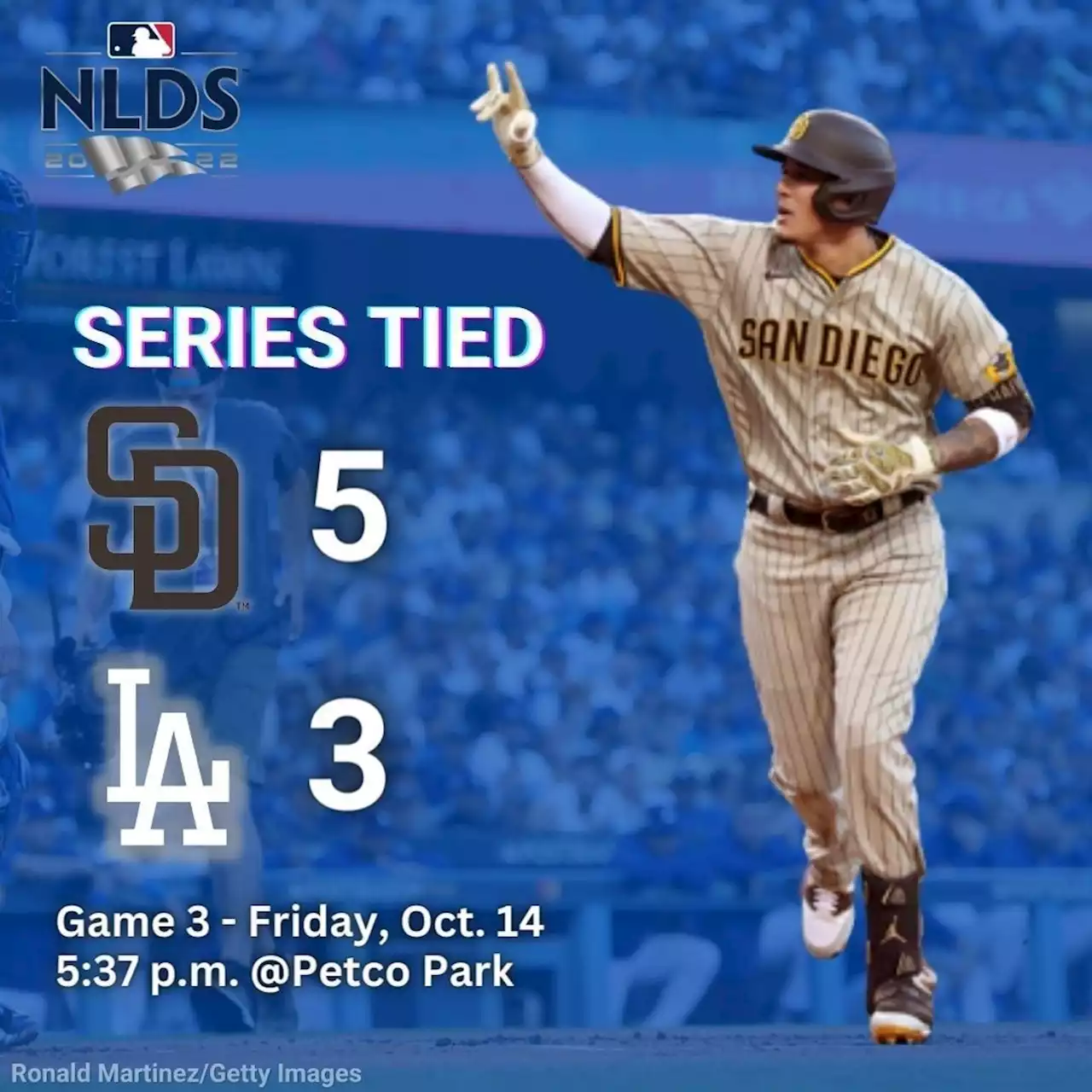 Dodgers fall short to Padres despite presence of 'Rally Goose'; NLDS tied 1-1