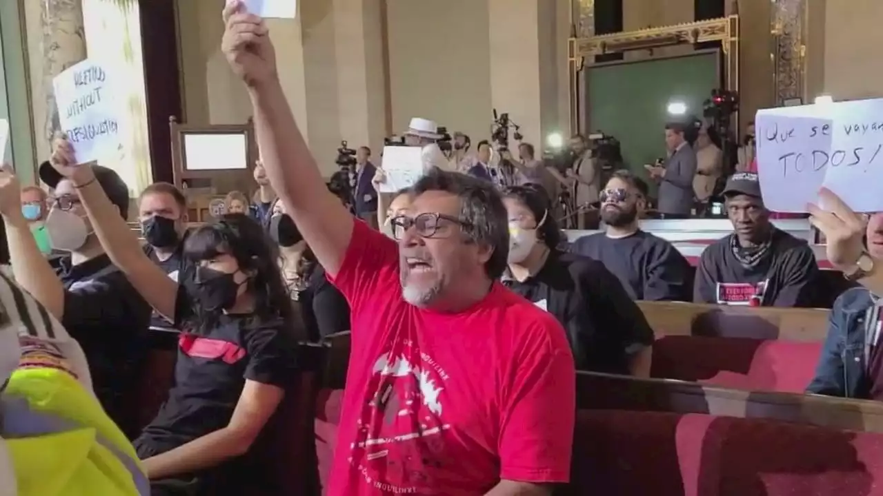 'They gotta go now': Black and Brown organizations protest LA City Council racism scandal