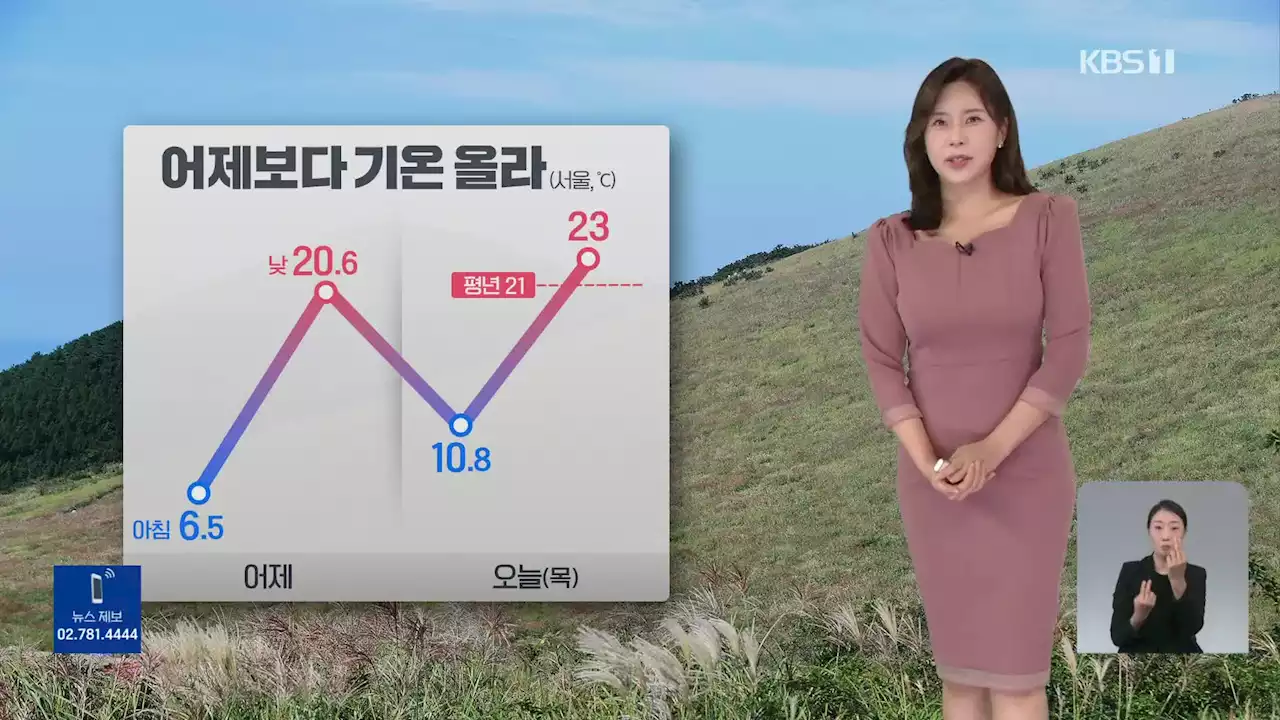 [출근길 날씨] 어제보다 기온 올라…기온 일교차 커요