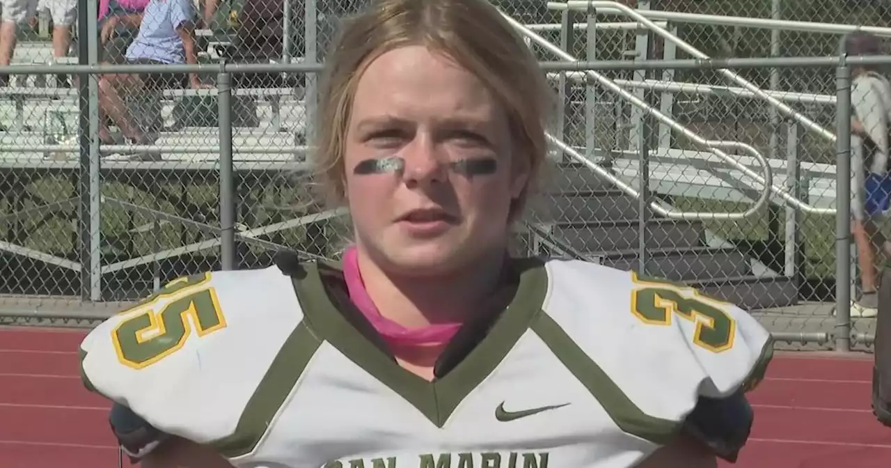 JV football player Katie Martin creating 'herstory' at San Marin High School in Novato