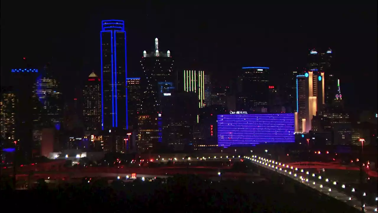 Dallas Skyline Goes Blue in Honor of Dallas Officer Who Died After Wrong-Way Crash