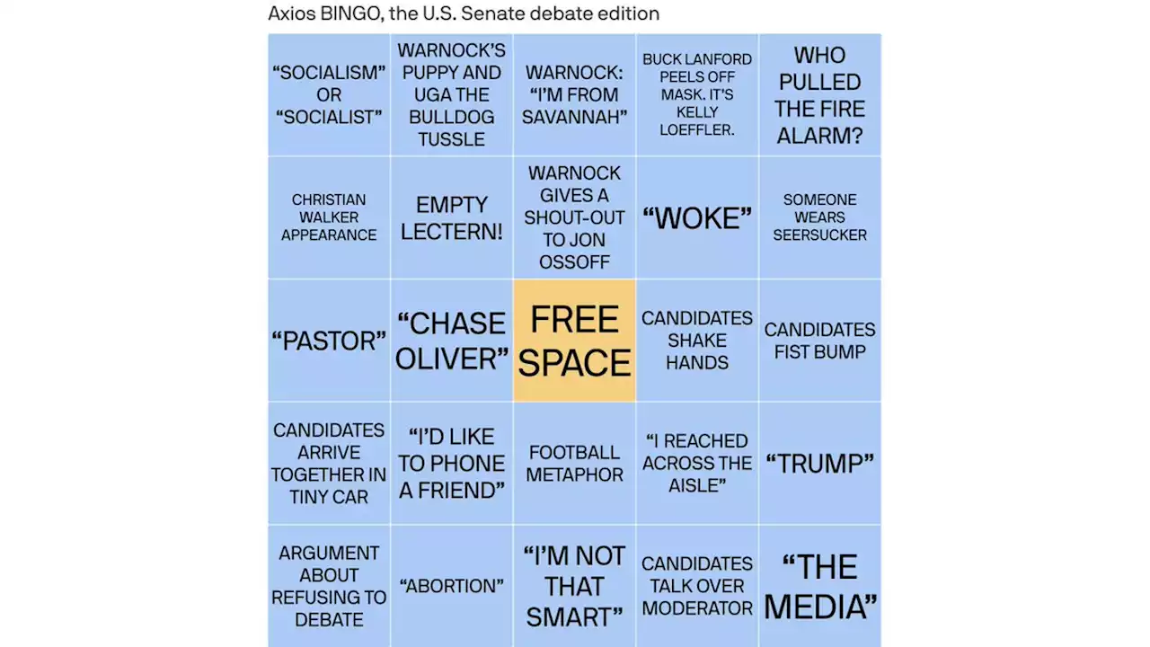 Walker vs. Warnock U.S. Senate Debate BINGO