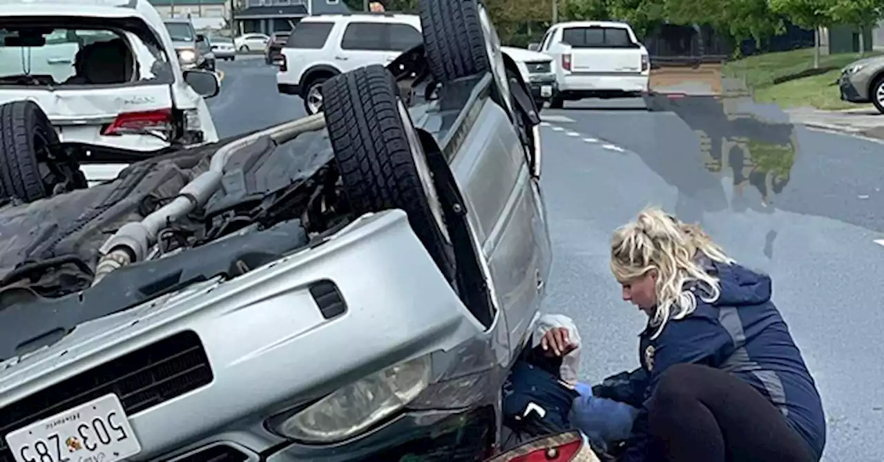 PHOTO: Pregnant Firefighter Helps Car Wreck Victim Before Giving Birth