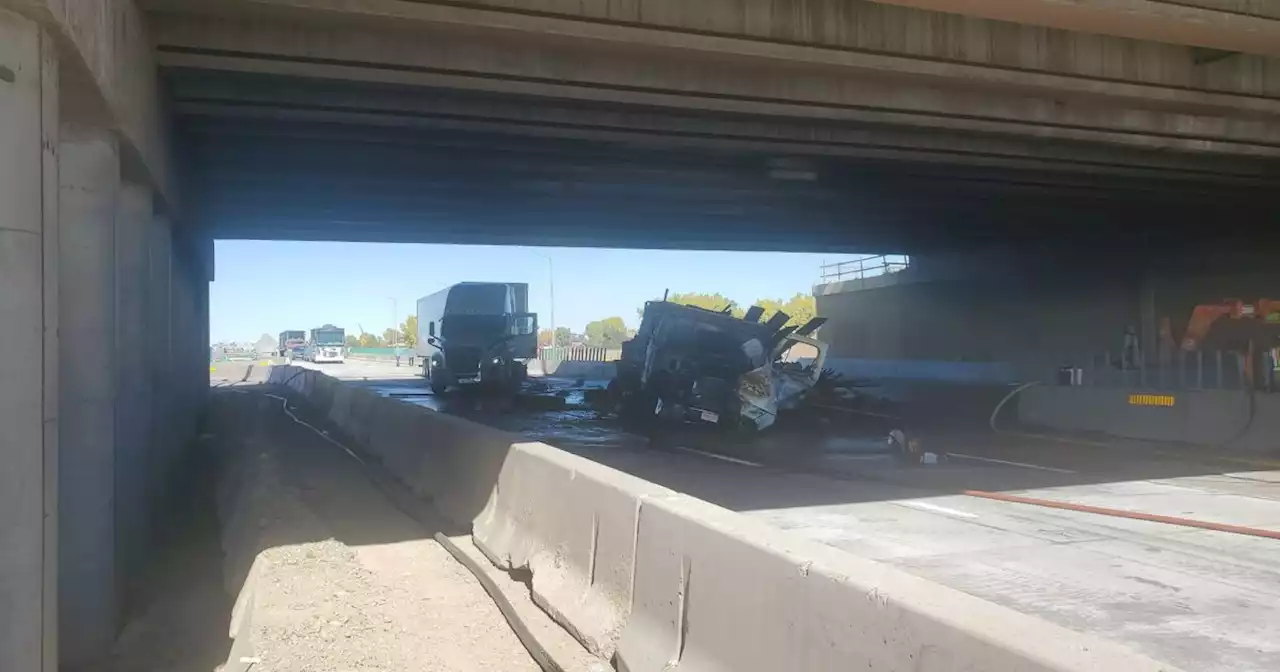 Crash between two semis closes US 34 in both directions at I-25 in Loveland