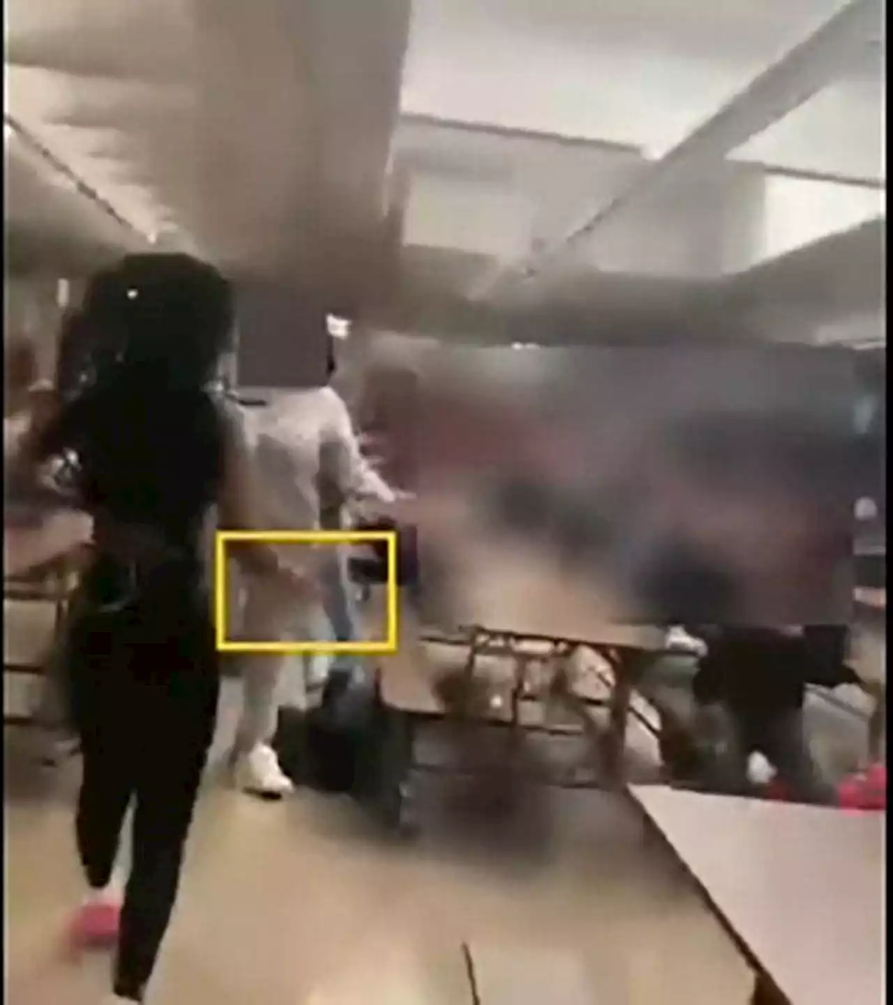 Maryland girl, 14, arrested for wielding large knife during caught-on-camera school lunchroom brawl