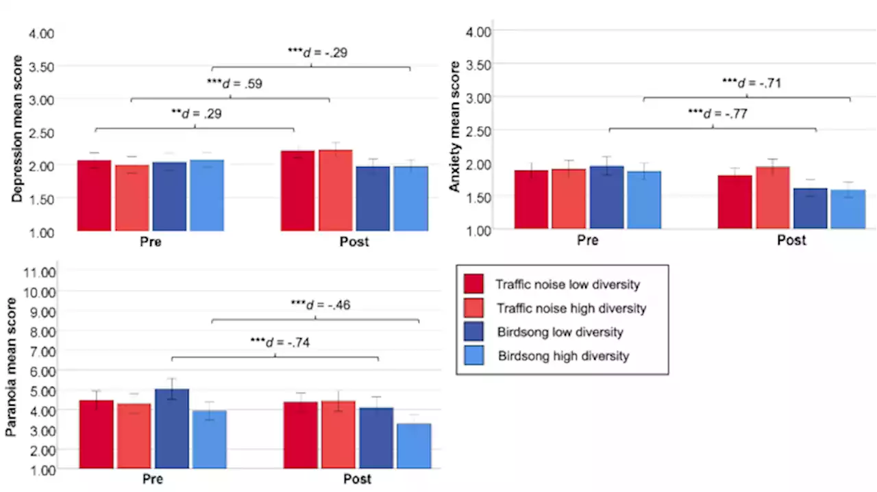 Birdsongs alleviate anxiety and paranoia in healthy participants - Scientific Reports