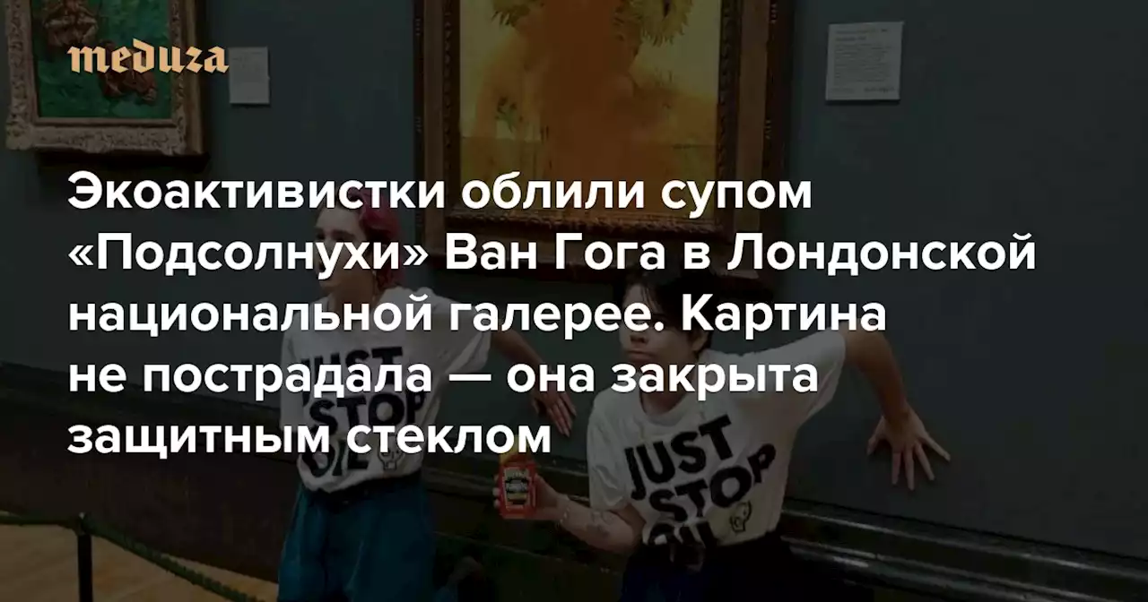 Экоактивистки облили супом «Подсолнухи» Ван Гога в Лондонской национальной галерее Картина не пострадала — она закрыта защитным стеклом — Meduza