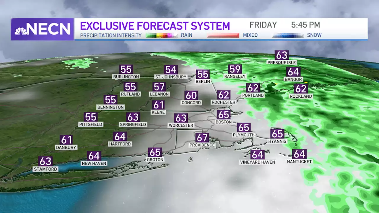 Severe Storms in NH, Maine; Clouds to Diminish as Rain Leaves Mass.