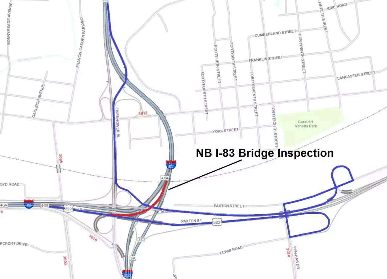 Northbound I-83 bridge inspection planned for Saturday in Dauphin County