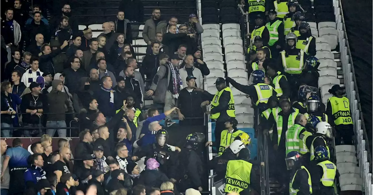 Anderlecht apologise for fans' behaviour in West Ham defeat