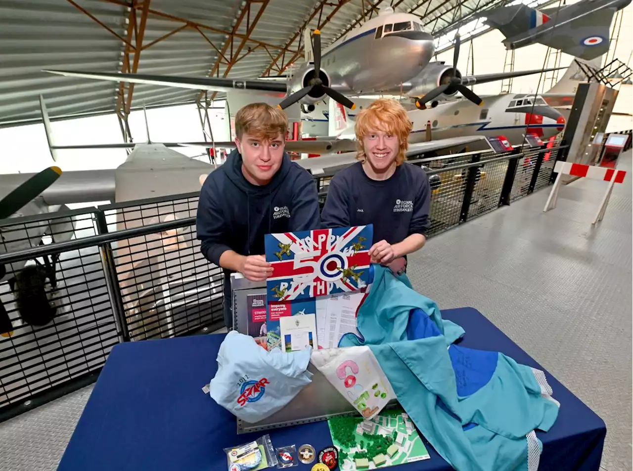 RAF museum celebrates 50th anniversary - by burying time capsule ready for 100th celebration