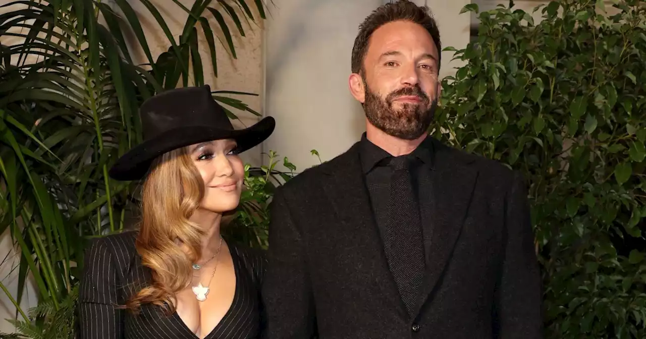 Newlyweds Jennifer Lopez and Ben Affleck color coordinate for Ralph Lauren show