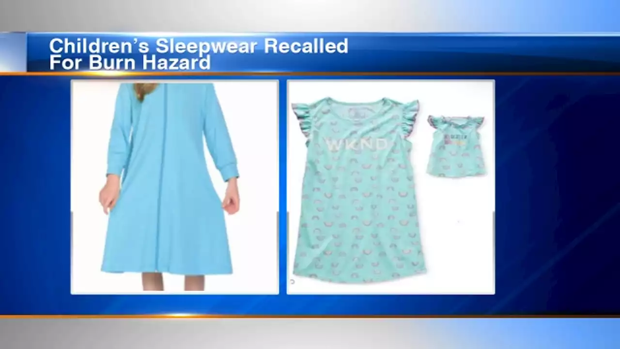 2 different children's sleepwear products recall for burn hazard