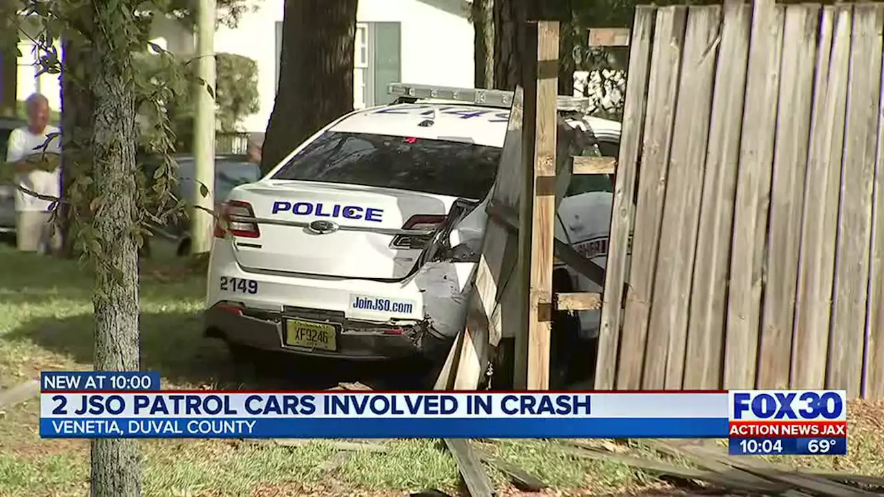 Two JSO Cruisers crash into each other, hits civilian car in chase on Roosevelt Blvd.