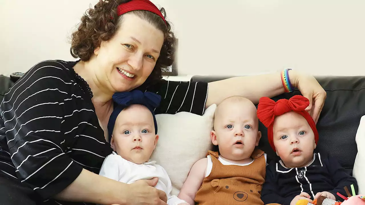 I'm a mum at 45 to triplets and their grandma, thanks to my daughter