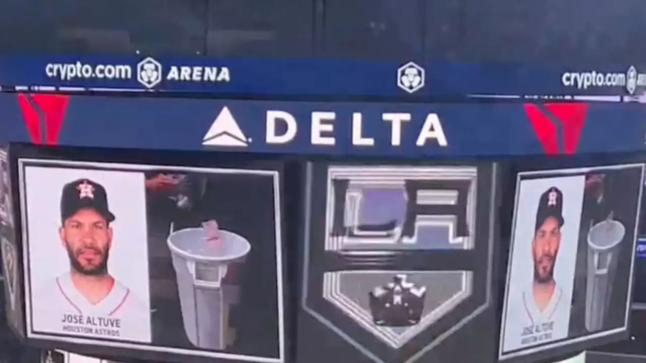 L.A. Kings Troll José Altuve Using Trash Can During Fan 'Look-Alike' Game