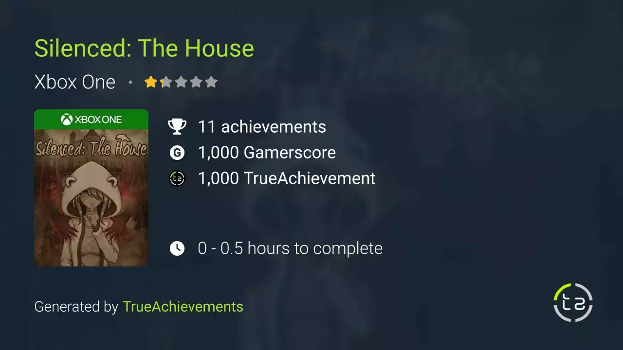 Silenced: The House (Xbox One) Achievements