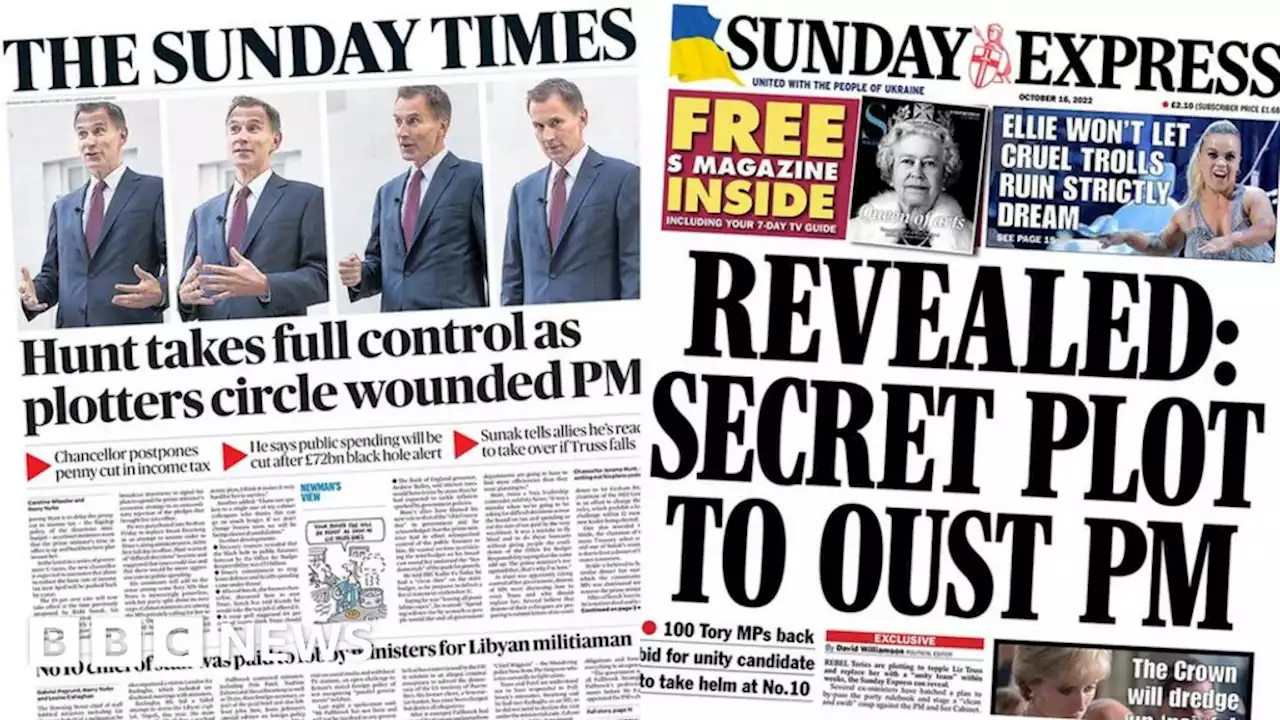 Newspaper headlines: 'Hunt takes control' amid 'secret plot to oust PM'