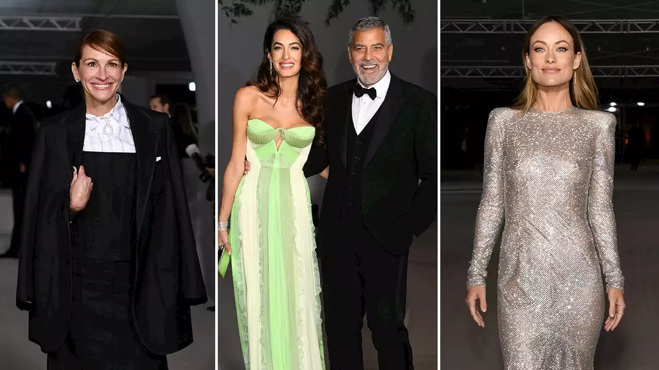 Julia Roberts honored, braless Olivia Wilde, and George and Amal Clooney's date night: Academy Museum Gala