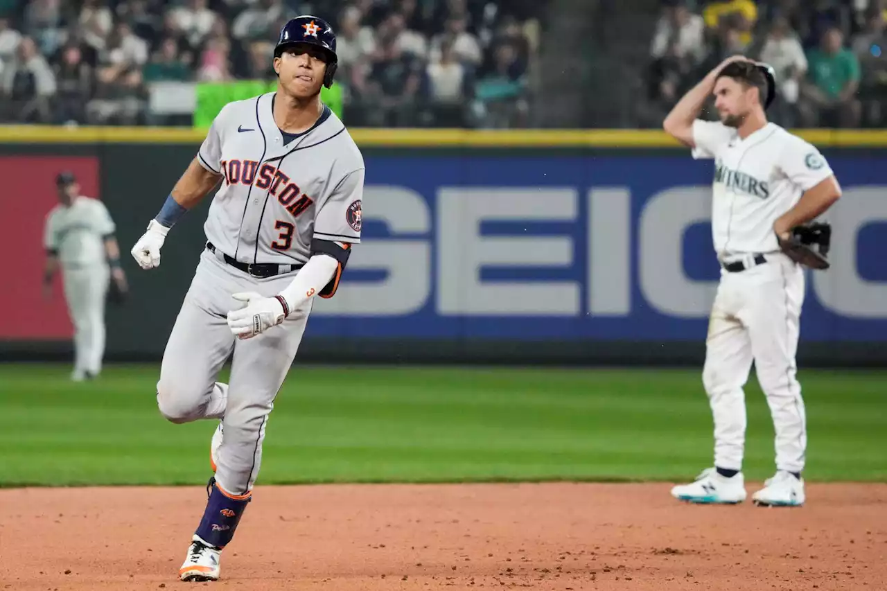 For Jeremy Peña, a veteran's poise and a rookies' joy with home run in 18th inning to beat Seattle