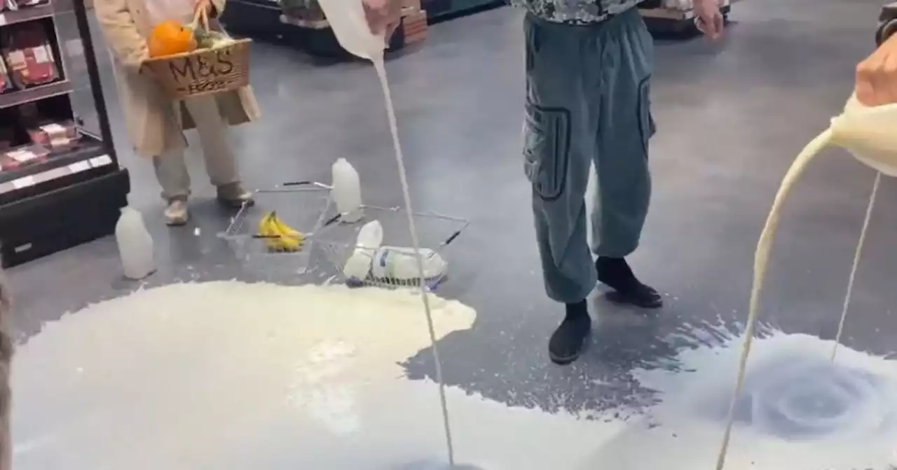 MP blasts protests as 'utterly sickening' after milk emptied onto floor of M&S