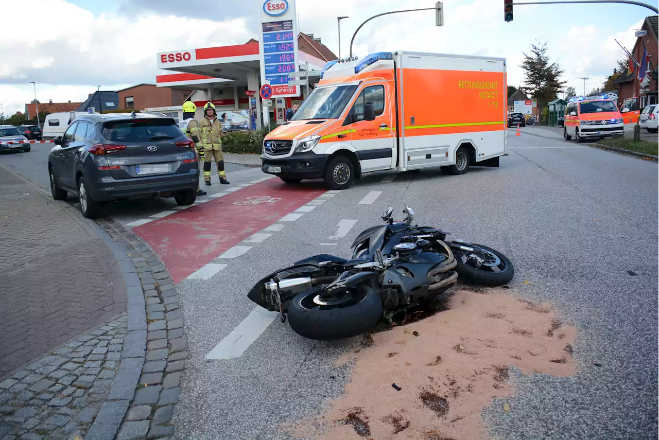 Unfall im Norden: Hamburger Motorradfahrer schwer verletzt