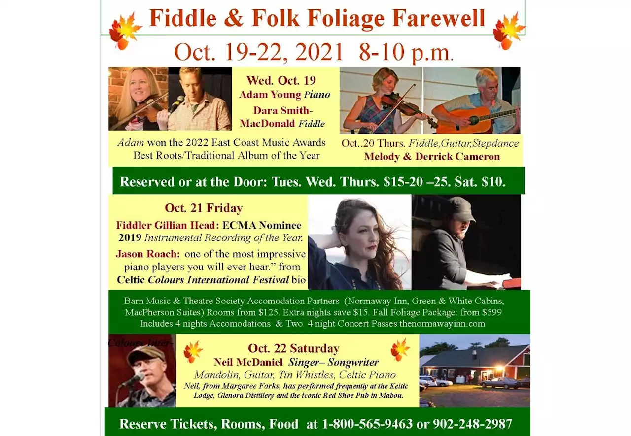 Normaway Inn hosting Fiddle & Folk Foliage Farewell event Oct. 19-22 | SaltWire