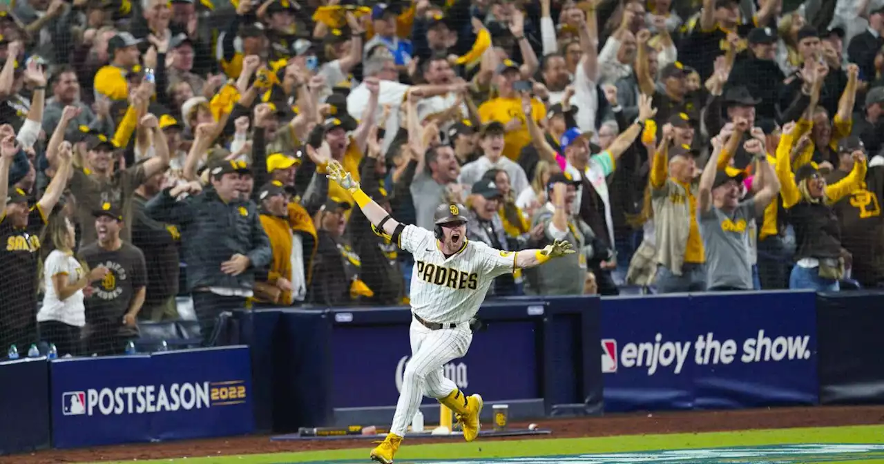 Scenes from Petco Park as the Padres topple the Dodgers, clinch a spot in the NLCS