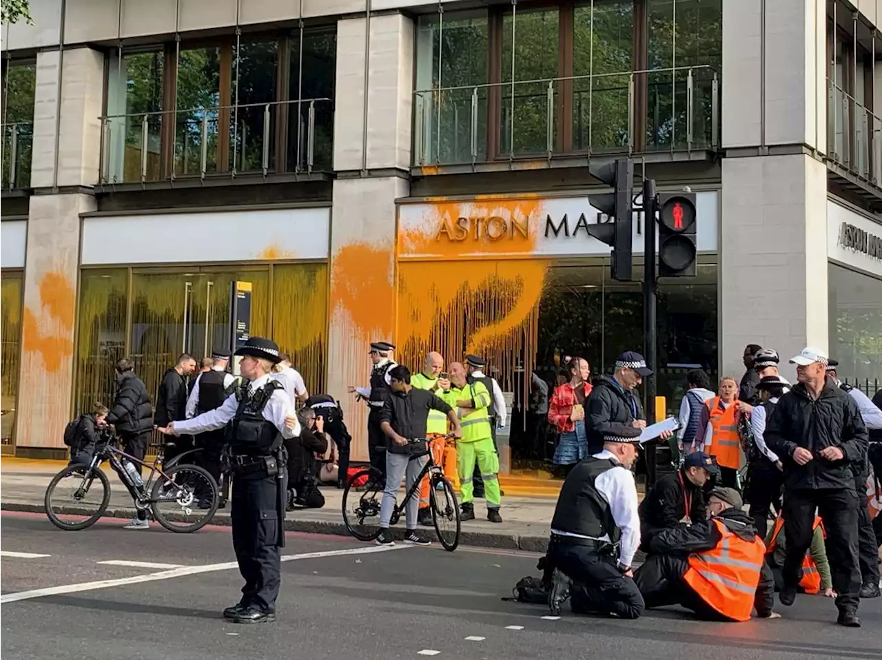 Telford carer among protesters who blocked road and sprayed paint over car showroom