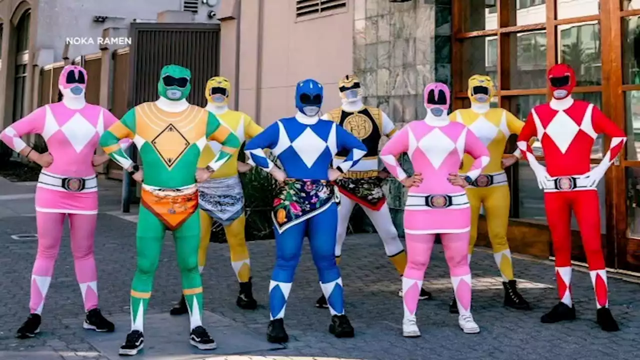 Servers dressed as Power Rangers at California restaurant fend off attacker who was choking woman