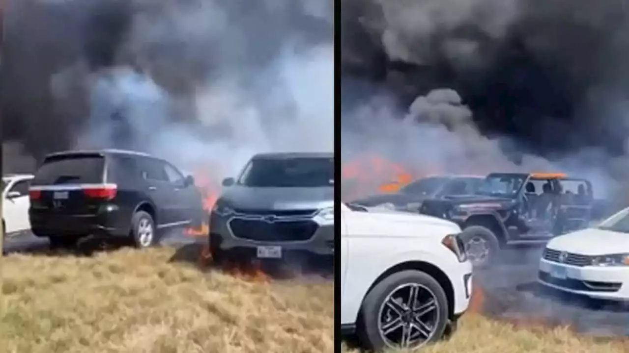 Cigarette thrown on dry grass believed to have sparked fire at festival in Temple, Texas