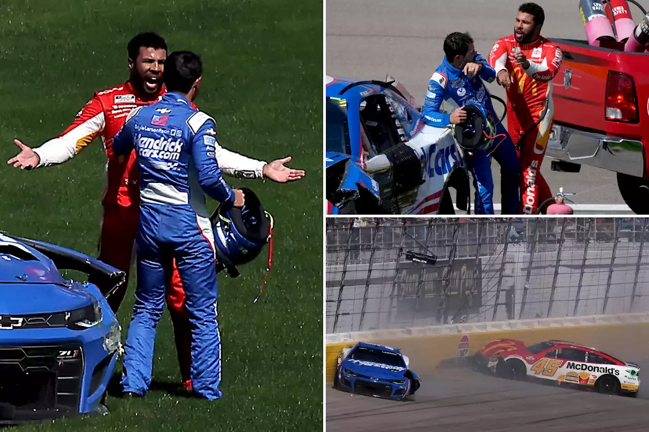 Bubba Wallace goes after Kyle Larson in heated NASCAR fight