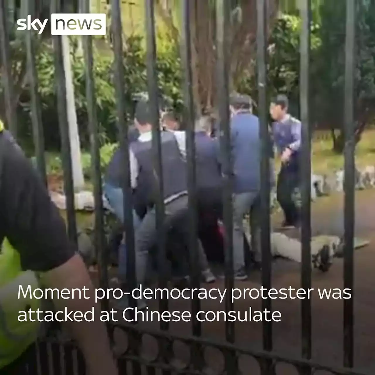 Hong Kong pro-democracy protester dragged into Chinese consulate grounds in Manchester and beaten