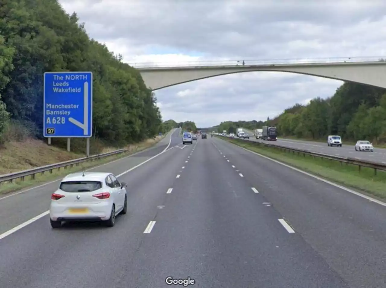 M1 closed for more than an hour after pedestrian wanders onto carriageway