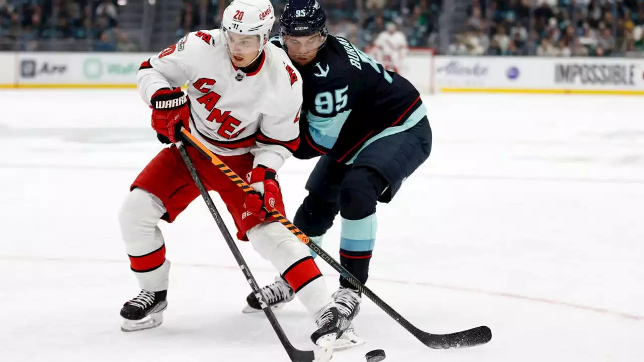 Andrei Svechnikov scores two goals as Hurricanes batter Kraken 5-1