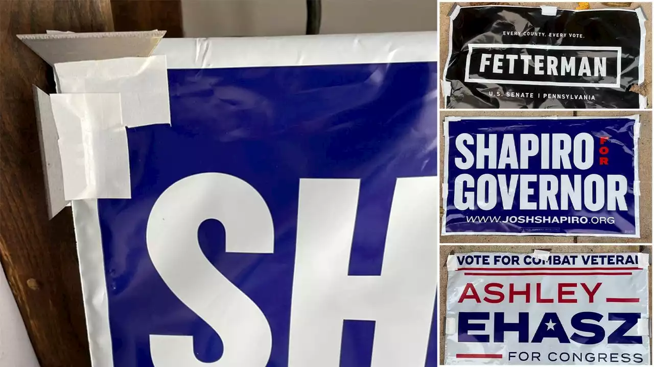 Campaign signs found booby-trapped with razor blades in Bucks County, police say