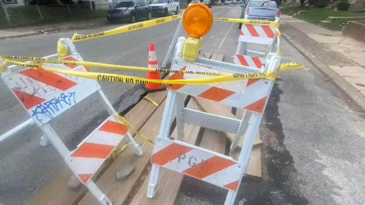 Incomplete patchwork on large sinkhole poses as a hazard for Wissinoming residents