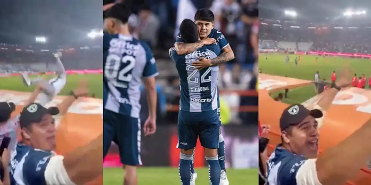 Pachuca vs Tigres | VIDEO: ¡Tremendo susto! Fan se cae de las gradas y rompe la banca del estadio