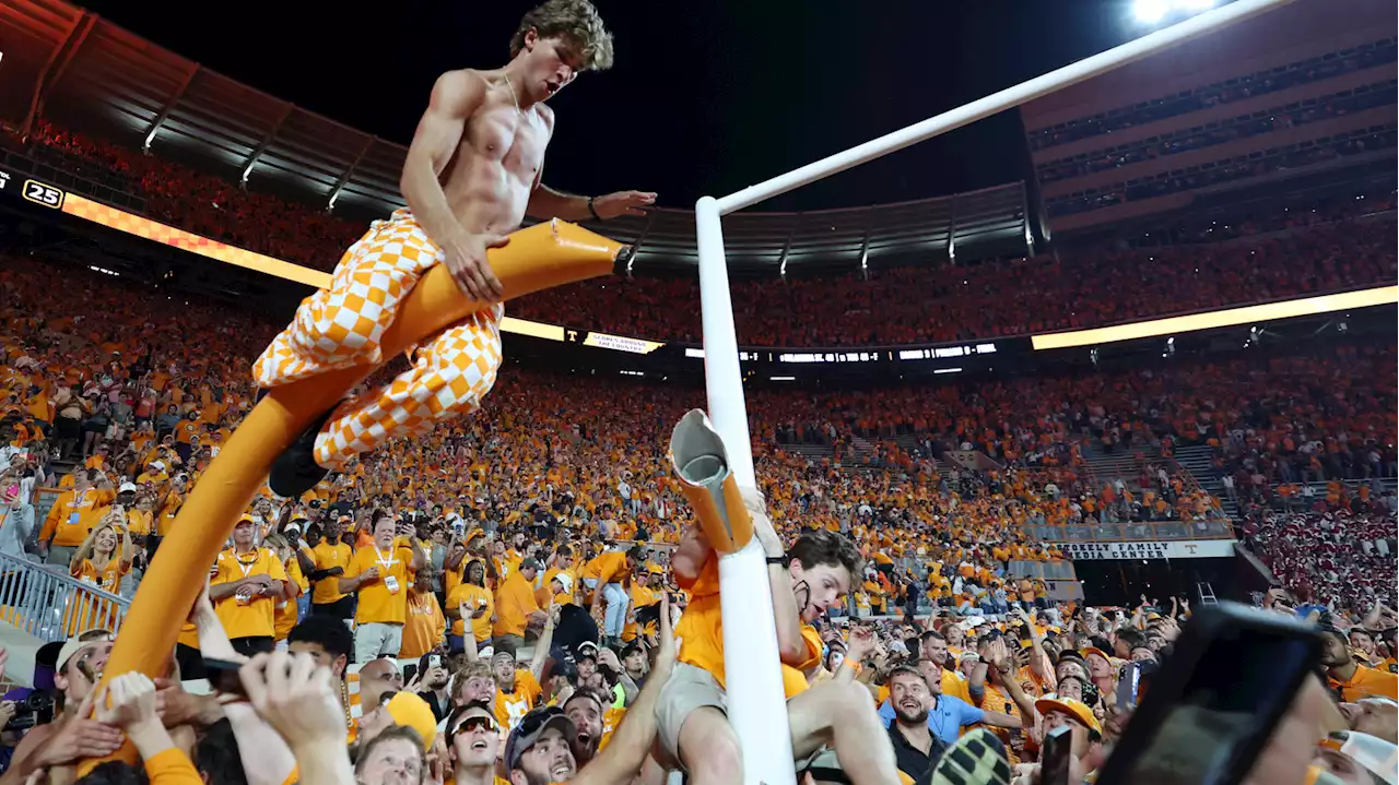 Tennessee is hit with a $100K fine and needs new goal posts after euphoric win