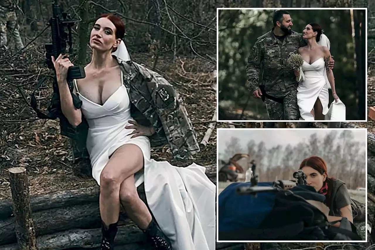 Ukraine’s ‘Joan of Arc’ sniper Evgenia Emerald weds soldier she met on front lines