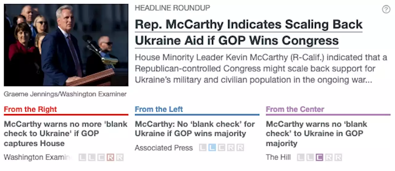 Rep. McCarthy Indicates Scaling Back Ukraine Aid if GOP Wins Congress