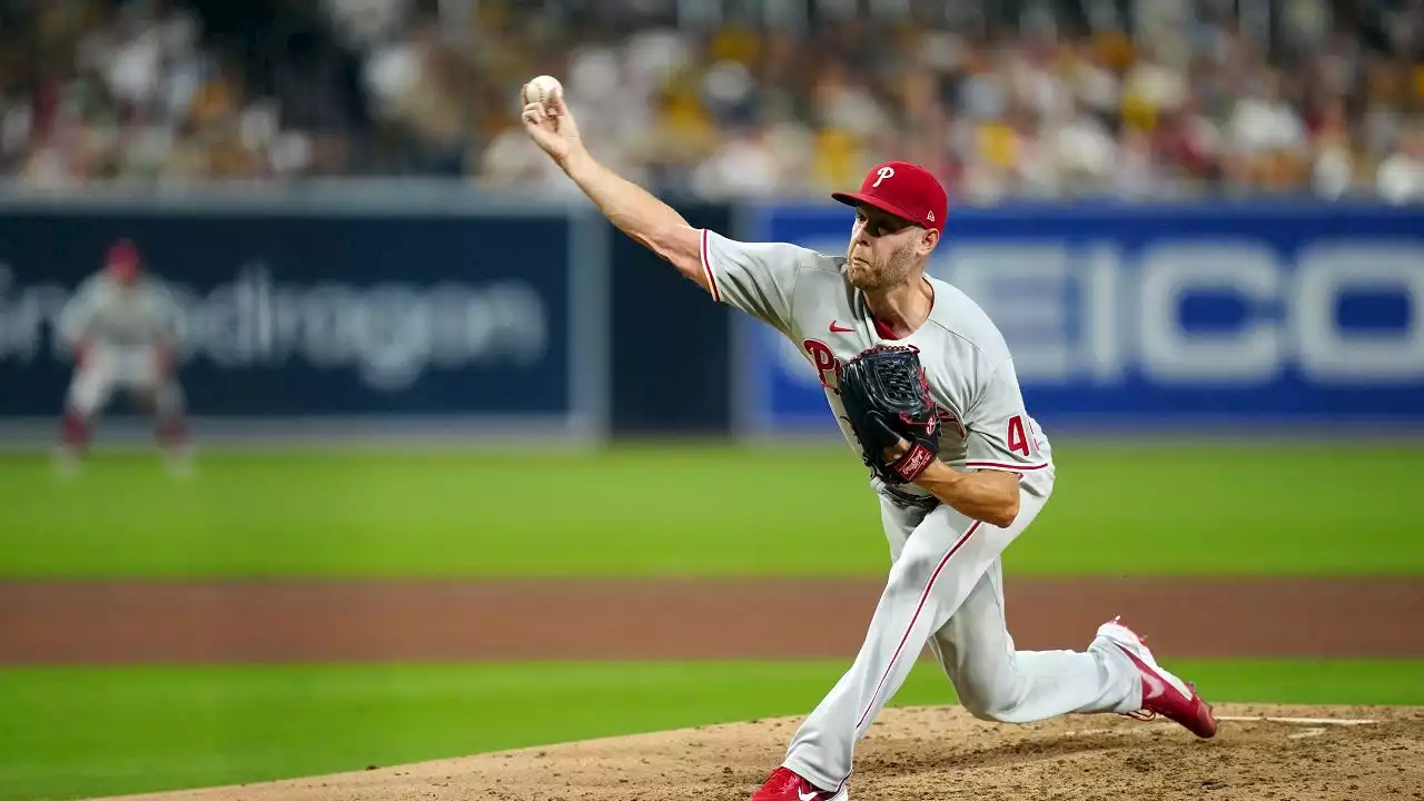 Wheeler stymies Padres, Phils launch 2 home runs in NLCS game 1 win